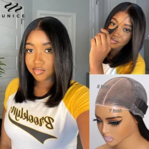 7x5 Bye Bye Knots Bob Wig Lace Front Human Hair Wigs Pre Cut Pre Bleached Glueless Wig Human Hair Ready To Wear 150%