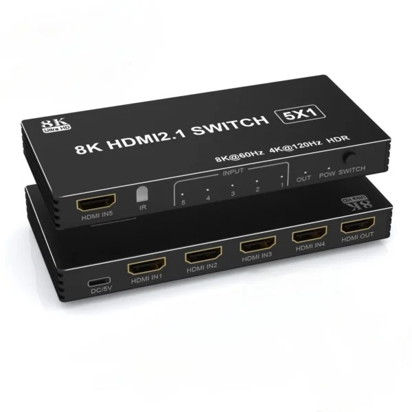 HDMI 2.1 Switch Splitter 120Hz 3/4/5-port HDMI 4K 120Hz Splitter Switcher CEC 48gbps HDMI 2.1 Switch 8K with remote Dolby Vison - Image 8