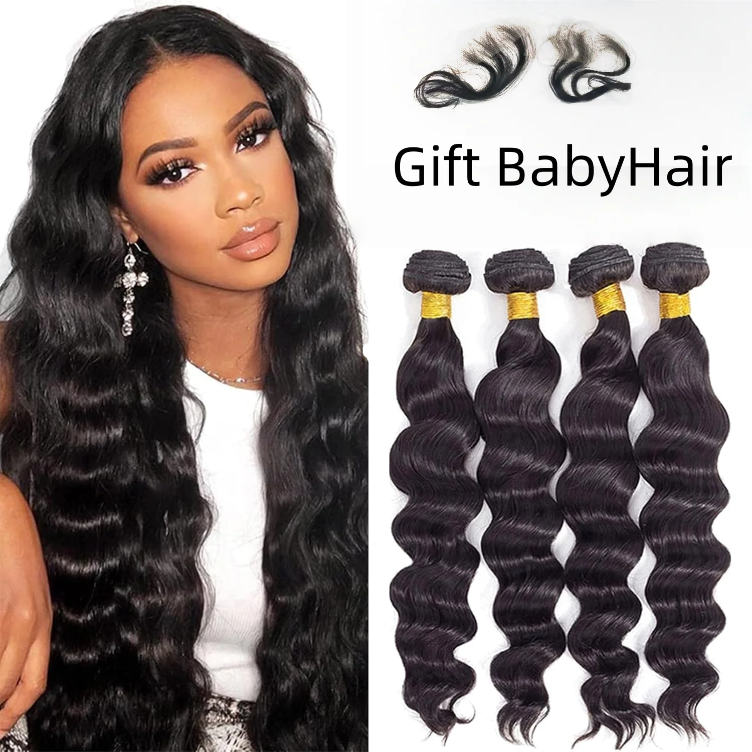 16A Loose Wave Human Hair Bundles Deep Wave 30 32 36Inch Virgin Unprocessed 100% Real Human Hair Extensions 3 4 5 Bundles
