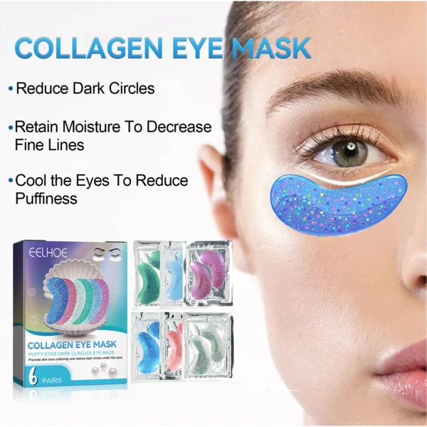 EELHOE Collagen Eye Mask Lightens Fine Lines and Dark Circles Hydrates, Moisturizes, Firms and Lifts Crystal Eye Masks - Image 5
