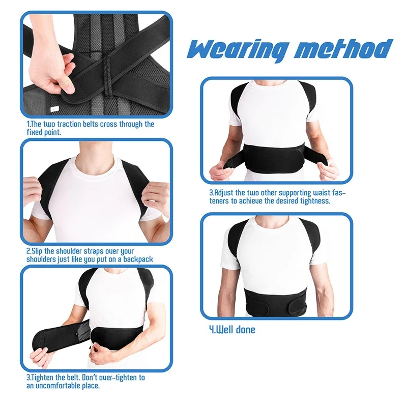 Back Corrector Corset Magnetic Posture Corrector Straight Shoulder Brace Lumbar Support Pain Relief For Children Adult Women Men - Image 5