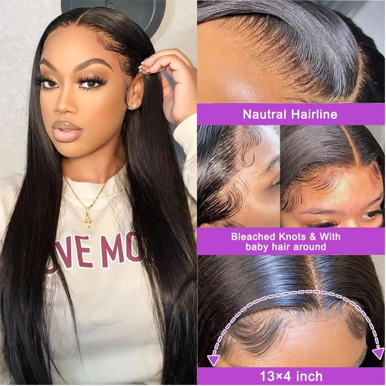 28 30 inch Straight Human Hair Wigs HD Lace Frontal Wig 180% 13x4/6 Transparent Lace Front Wigs 5x5 Human Hair Lace Closure Wigs