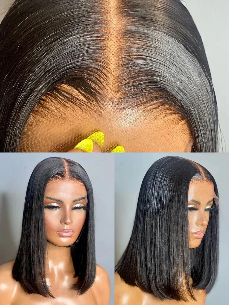 Short Straight Bob Wigs Human Hair 13x4 Bob Lace Front Wigs 180% Densit 12 Inch Brazilian HD Lace Frontal Wig For Women - Image 5