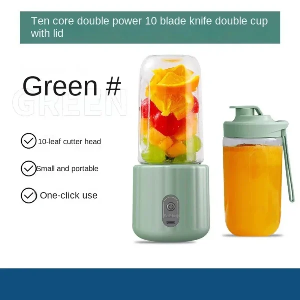 Double Cup Multifunction Usb Fruit Mixers Juicers Portable Electric Juicer Blender Fruit Juicer Cup Food Milkshake Juice Maker - Image 5
