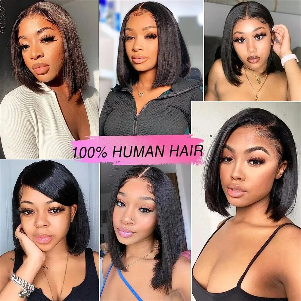 Short Straight Bob Wigs Human Hair 13x4 Bob Lace Front Wigs 180% Densit 12 Inch Brazilian HD Lace Frontal Wig For Women - Image 6