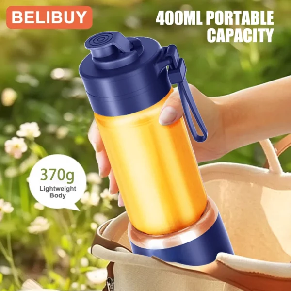 Portable Blender Electric Juicer 600ML Fruit Mixers 2000mAh USB Rechargeable Smoothie Mini Blender Multifunction Juice Maker - Image 3