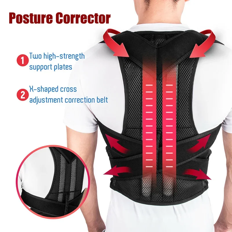 Back Corrector Corset Magnetic Posture Corrector Straight Shoulder Brace Lumbar Support Pain Relief For Children Adult Women Men - Image 3