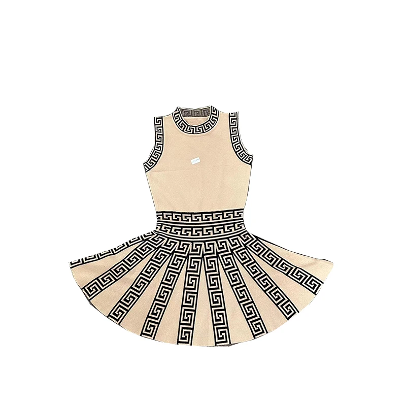 Women Sexy Classic Patchwork Knitted High Stretchy Sleeveless Summer Casual Dress - Image 3