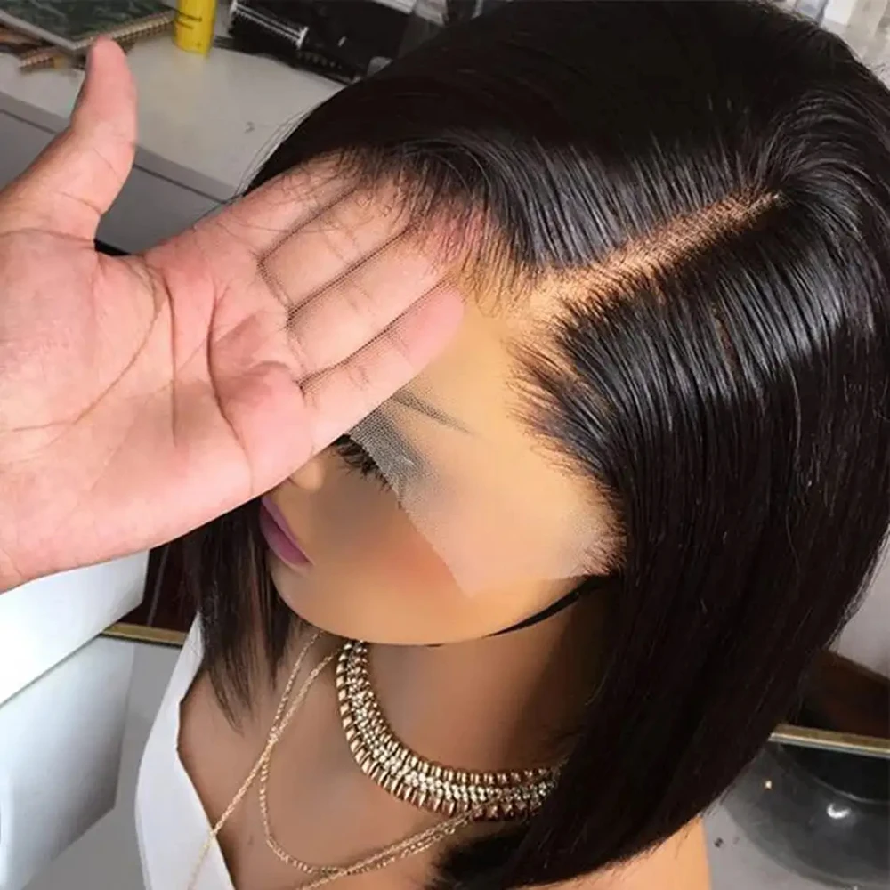 Short Straight Bob Wigs Human Hair 13x4 Bob Lace Front Wigs 180% Densit 12 Inch Brazilian HD Lace Frontal Wig For Women - Image 7
