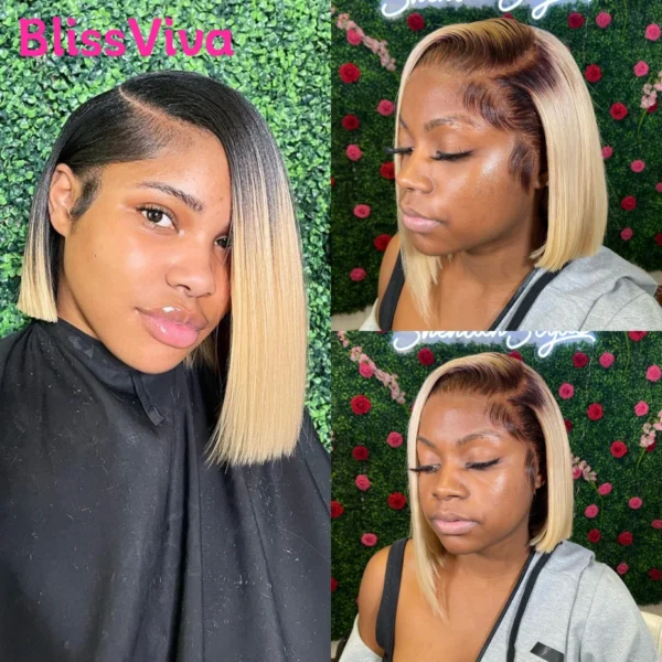 13x6 Short Bob Wigs Silver Grey Lace Front Wigs Human Hair Pre Plucked Ash Gray Blonde 613 Lace Frontal Wig Human Hair Bob Wig - Image 8