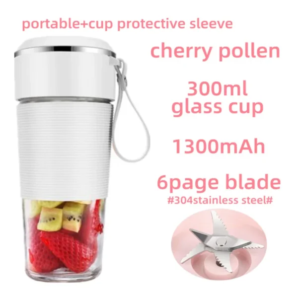 Portable Juicer Usb Rechargeable Wireless Mini Smoothie Blender Mixer Fruit Juice Maker  Juicer Machine Glass Cup Electric mixer - Image 8