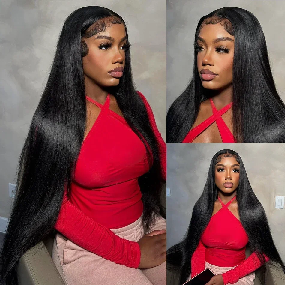 200 Density 13x4 13x6 Full Frontal 360 HD Transparent Lace 40 46 Inch Long Straight 5x5 Closure Human Hair Pre plucked Wigs - Image 2