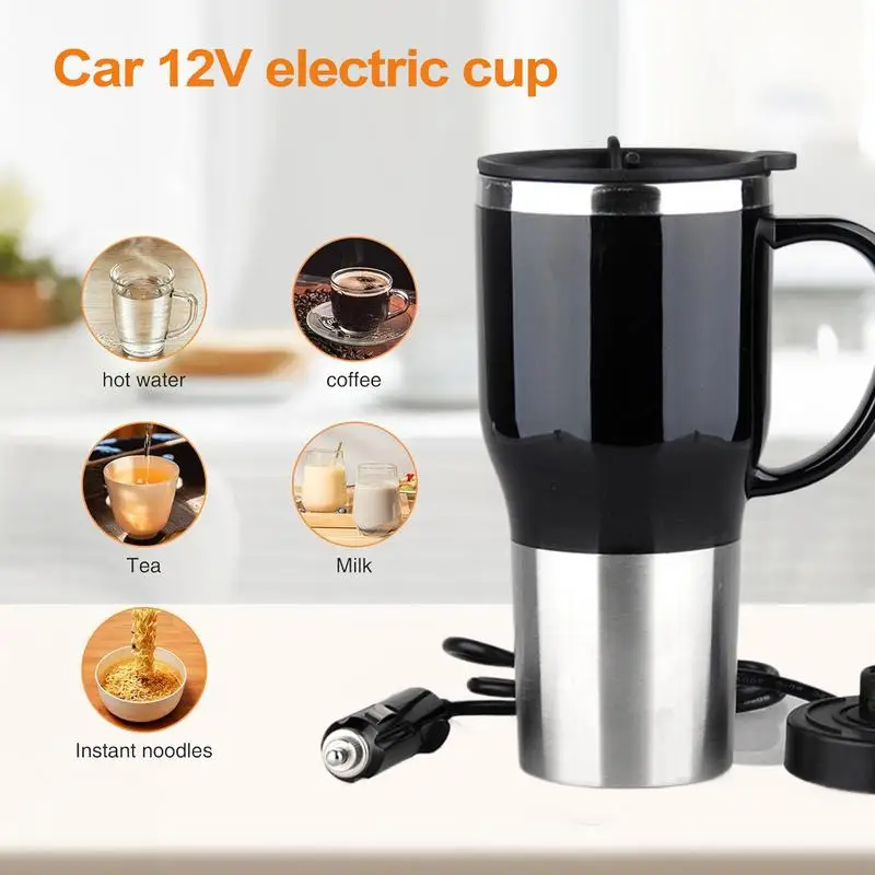 For Electric Kettle Car Water Boiler 12V Hot Water Kettle Portable Car Kettle Boiler Stylish Coffee Tea Cup With Handle 450ml - Image 2