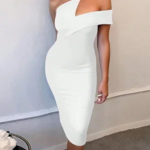 Bandage Dress Black Bodycon Dress Evening Party Elegant Sexy One Shoulder Birthday Club Outfit 2022 Summer New Arrival