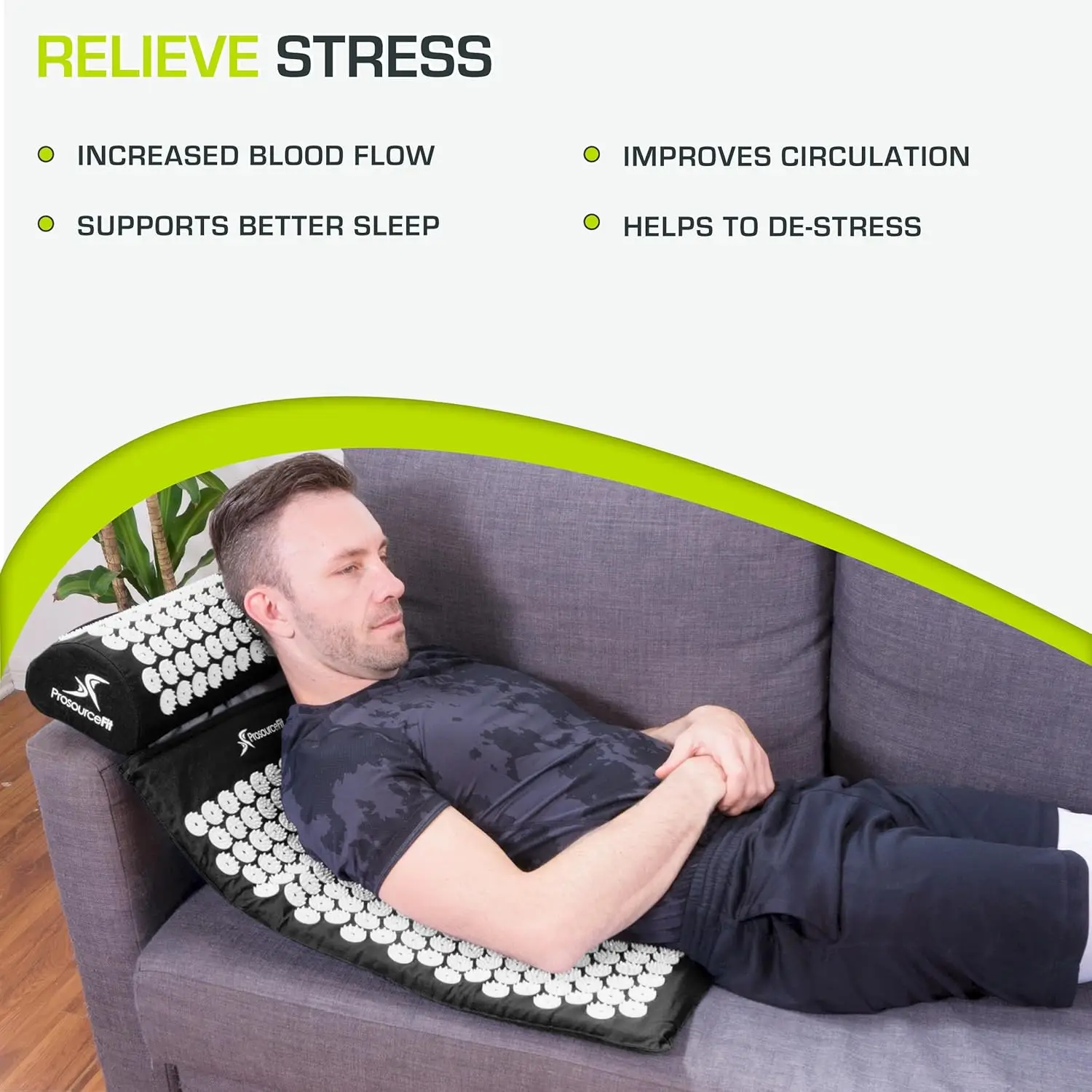 Acupressure Mat and Pillow Set for Back/Neck Pain Relief and Muscle Relaxation - Image 4