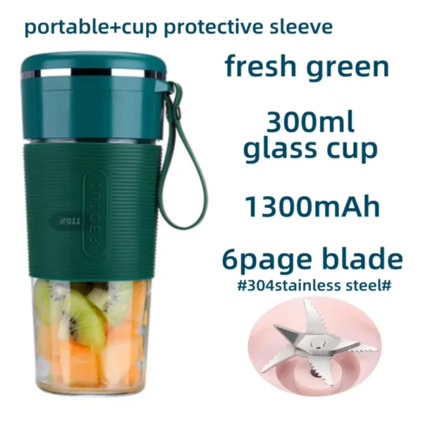 Portable Juicer Usb Rechargeable Wireless Mini Smoothie Blender Mixer Fruit Juice Maker  Juicer Machine Glass Cup Electric mixer - Image 9