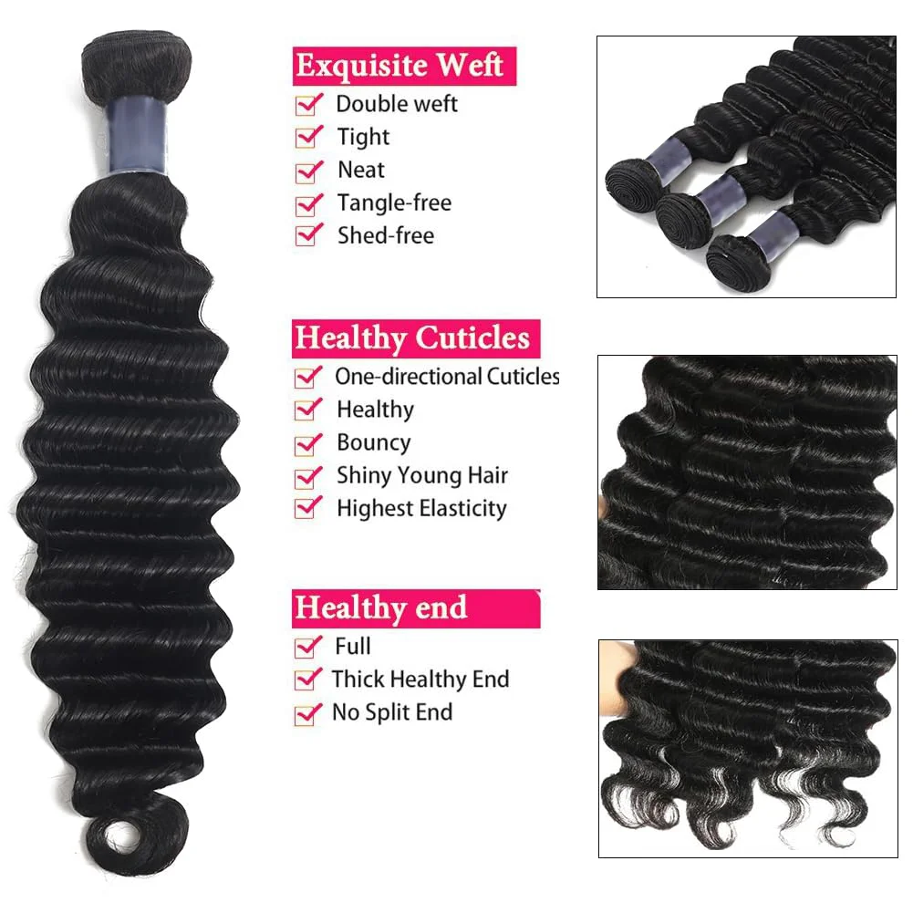 16A Loose Wave Human Hair Bundles Deep Wave 30 32 36Inch Virgin Unprocessed 100% Real Human Hair Extensions 3 4 5 Bundles - Image 2