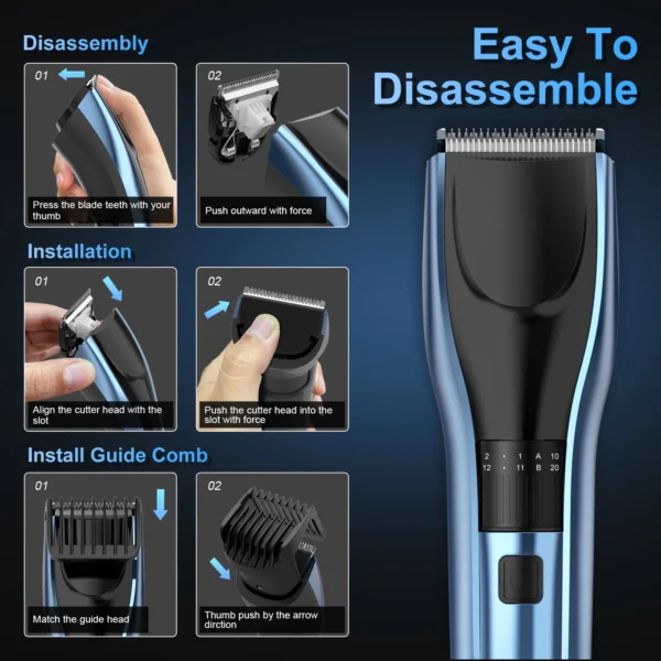 Sejoy Hair Trimmer Electric for Men Women rechargeable LED Display Hair Clipper  Beard Shaving Body Trimmer Professional Barber - Image 5