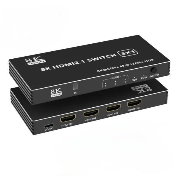 HDMI 2.1 Switch Splitter 120Hz 3/4/5-port HDMI 4K 120Hz Splitter Switcher CEC 48gbps HDMI 2.1 Switch 8K with remote Dolby Vison - Image 7