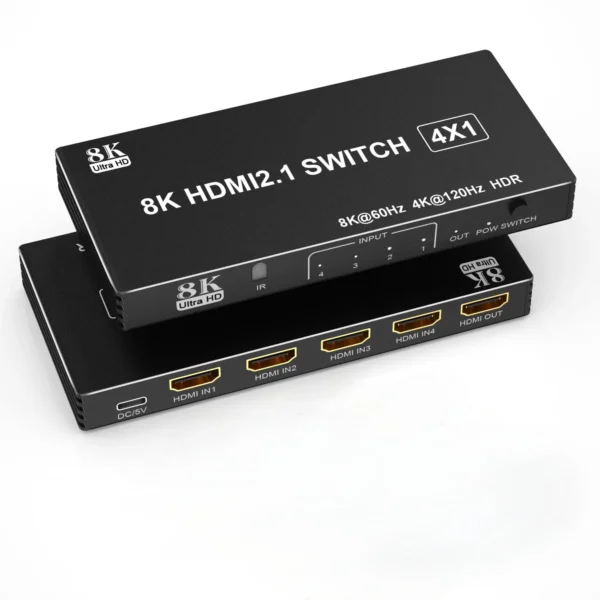 HDMI 2.1 Switch Splitter 120Hz 3/4/5-port HDMI 4K 120Hz Splitter Switcher CEC 48gbps HDMI 2.1 Switch 8K with remote Dolby Vison - Image 9