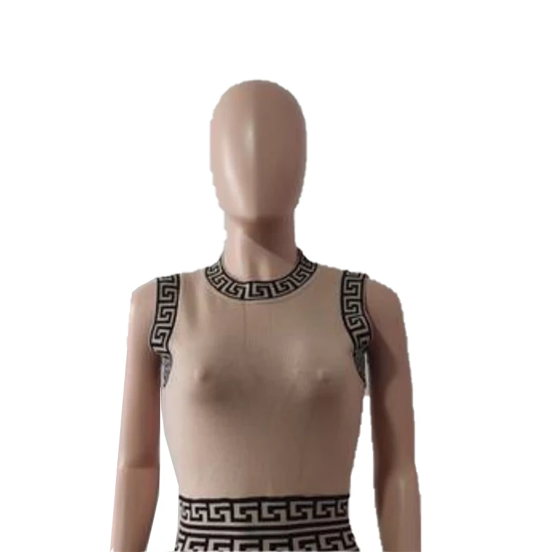 Women Sexy Classic Patchwork Knitted High Stretchy Sleeveless Summer Casual Dress - Image 6
