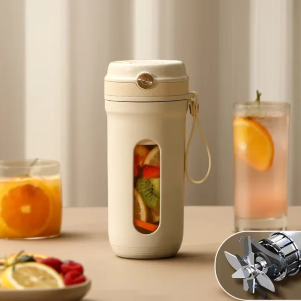 Portable Blender  Juicer Machine with 10 Stainless Steel Blades USB Rechargeable Fresh Fruit Mixers Mini Juice Maker Blender cup - Image 6