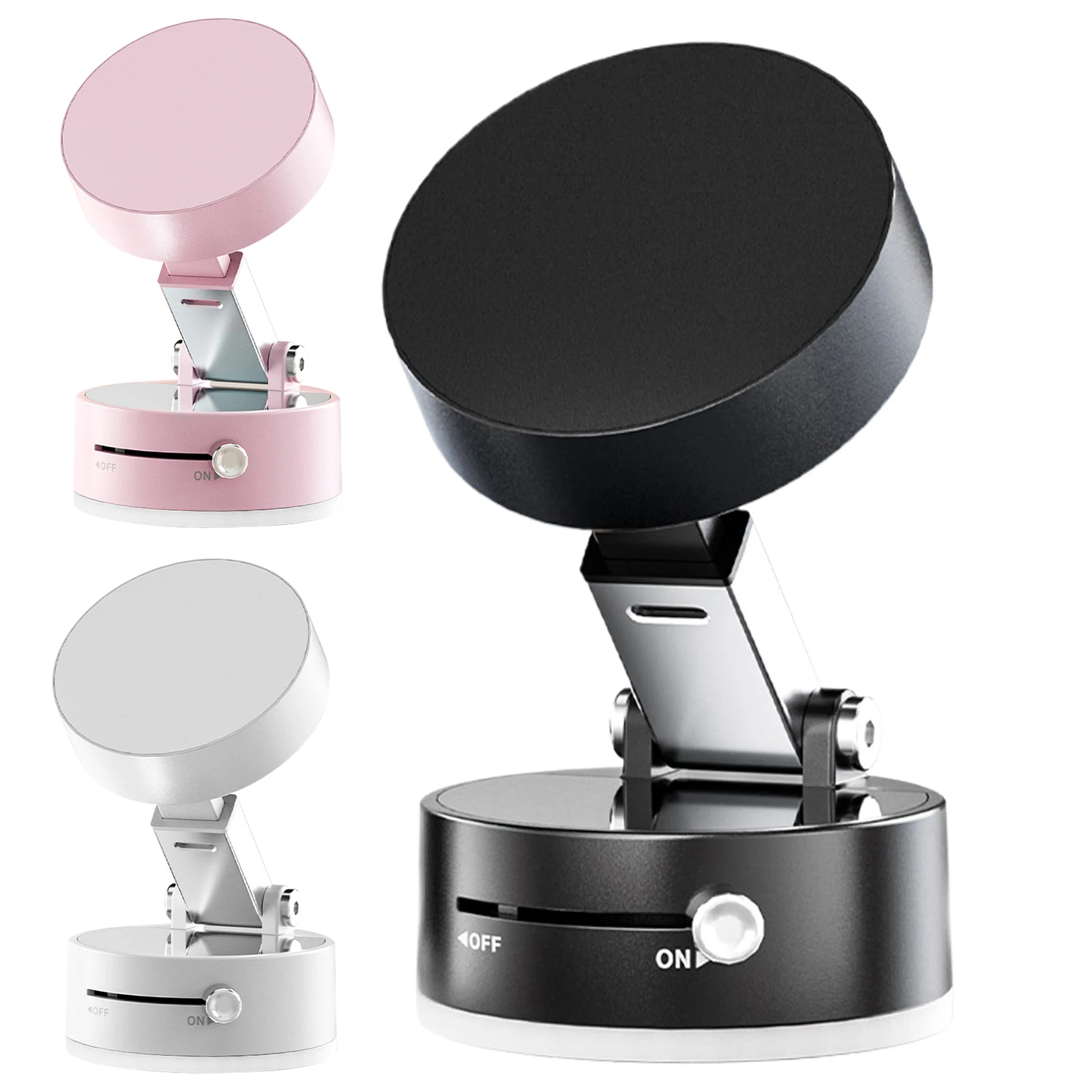 Vacuum Suction Cup Magnetic Car Phone Holder Double-Sided Foldable Magnetic Auto Phone Bracket For Car Interior Accessories