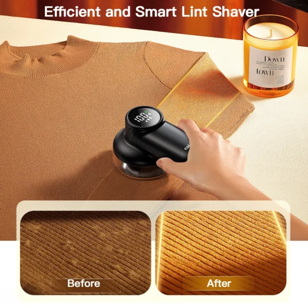 coldSky Electric Lint Remover Rechargeable Lint Remover Clothes Sweater Defuzzer Intelligent Digital Display Lint Shaver Trimmer - Image 2