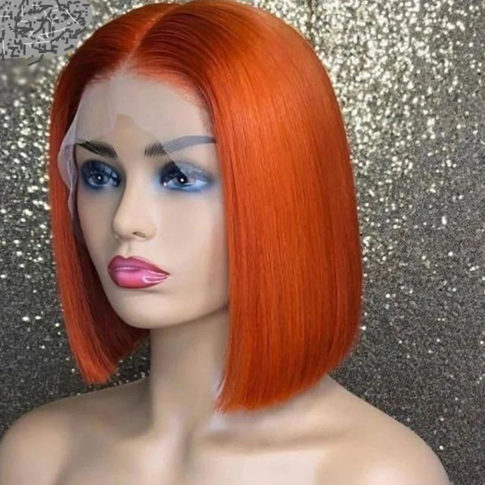 Burgundy HD Transparent Short Bob Human Hair Wigs Peruvian 99J Red Straight 13x6x2 Lace Front Wig For Women Pre Plucked - Image 9