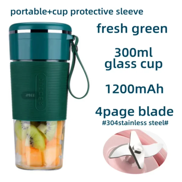 Portable Juicer Usb Rechargeable Wireless Mini Smoothie Blender Mixer Fruit Juice Maker  Juicer Machine Glass Cup Electric mixer - Image 4