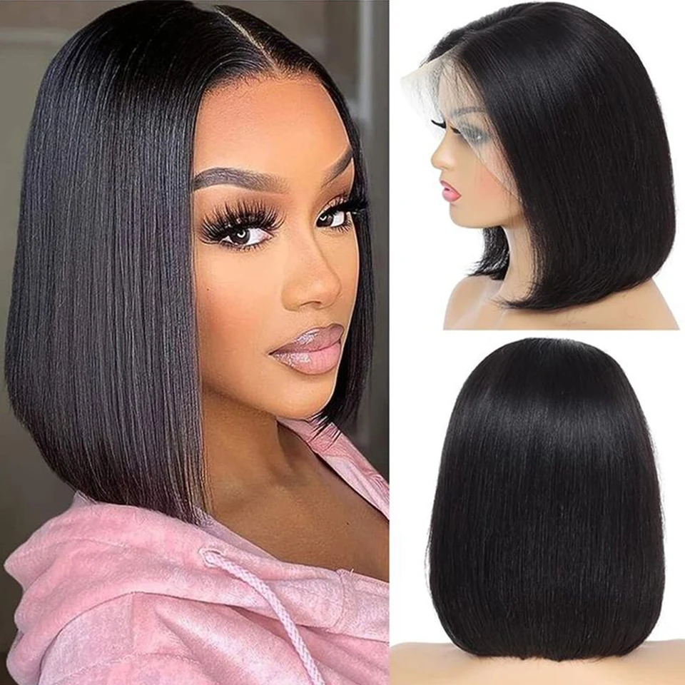 Burgundy HD Transparent Short Bob Human Hair Wigs Peruvian 99J Red Straight 13x6x2 Lace Front Wig For Women Pre Plucked - Image 14