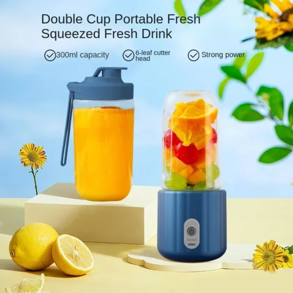 Double Cup Multifunction Usb Fruit Mixers Juicers Portable Electric Juicer Blender Fruit Juicer Cup Food Milkshake Juice Maker - Image 2