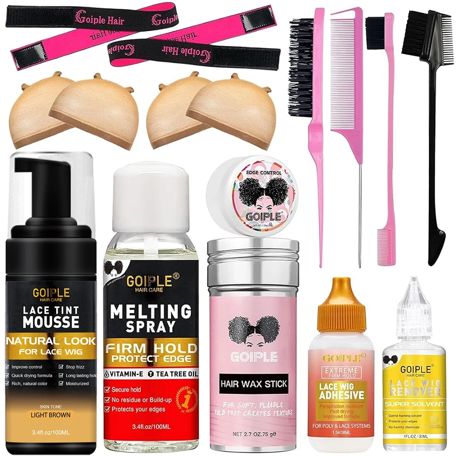 GOIPLE Melting Spray Glue for Lace Front Wig Tint Mousse Foam Waterproof Hair Extension Bond Adhesive Wax Stick Edge Control Gel - Image 12