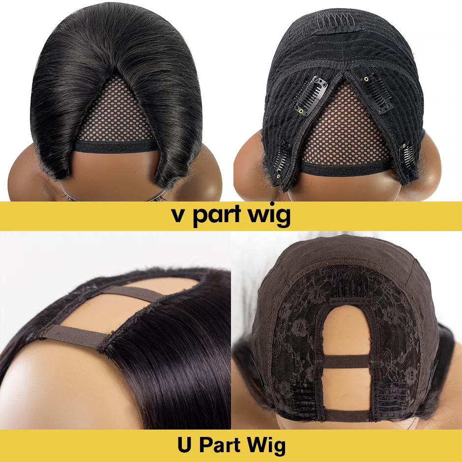 Afro Kinky Curly V Part Wig Human Hair 30 Inch Brazilian Hair Wigs for Women 250 Density Deep Wave Curly Glueless V U Part Wig - Image 6