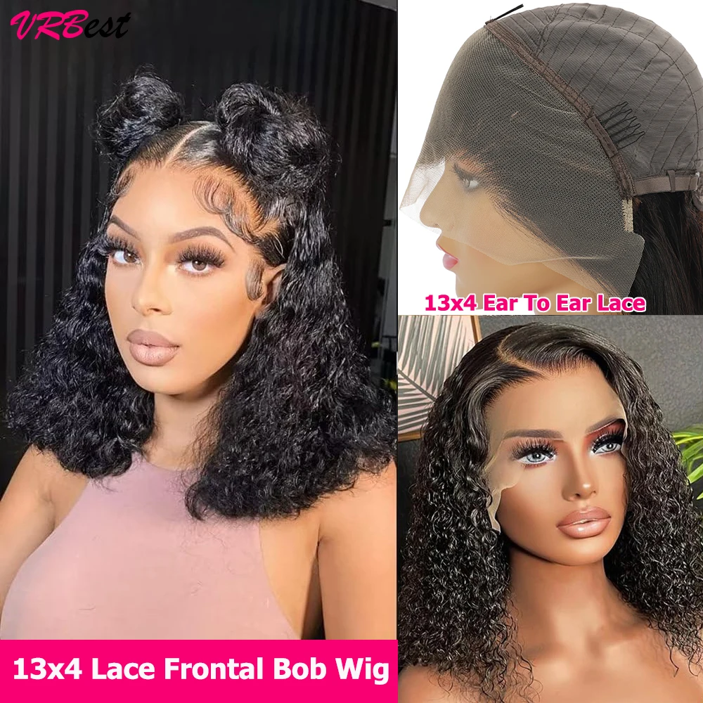 13X4 Lace Frontal Bob Wig for Women Water Wave Short Bob Wig Human Hair Full Lace Front Wig Deep Wave Curly Human Hair Wigs - Image 2