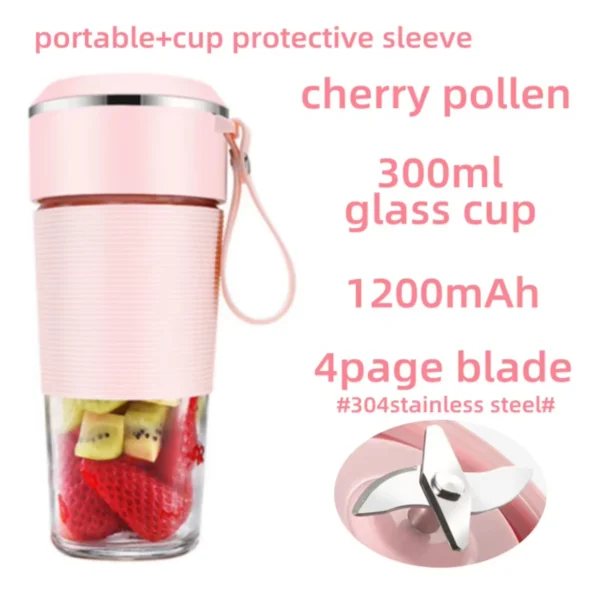 Portable Juicer Usb Rechargeable Wireless Mini Smoothie Blender Mixer Fruit Juice Maker  Juicer Machine Glass Cup Electric mixer - Image 7
