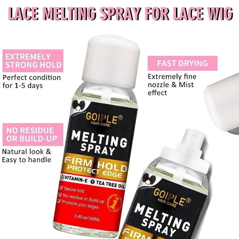 GOIPLE Melting Spray Glue for Lace Front Wig Tint Mousse Foam Waterproof Hair Extension Bond Adhesive Wax Stick Edge Control Gel - Image 3