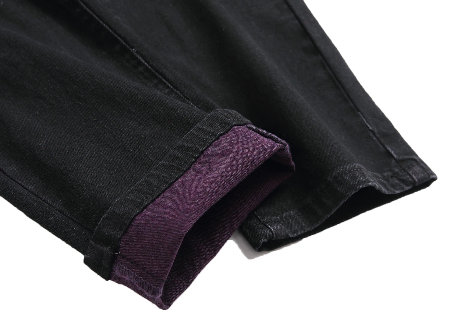 Men's Black Fashion Ripped Jeans, Classic Purple Ripped Slim Fit Jeans 517 - Image 6