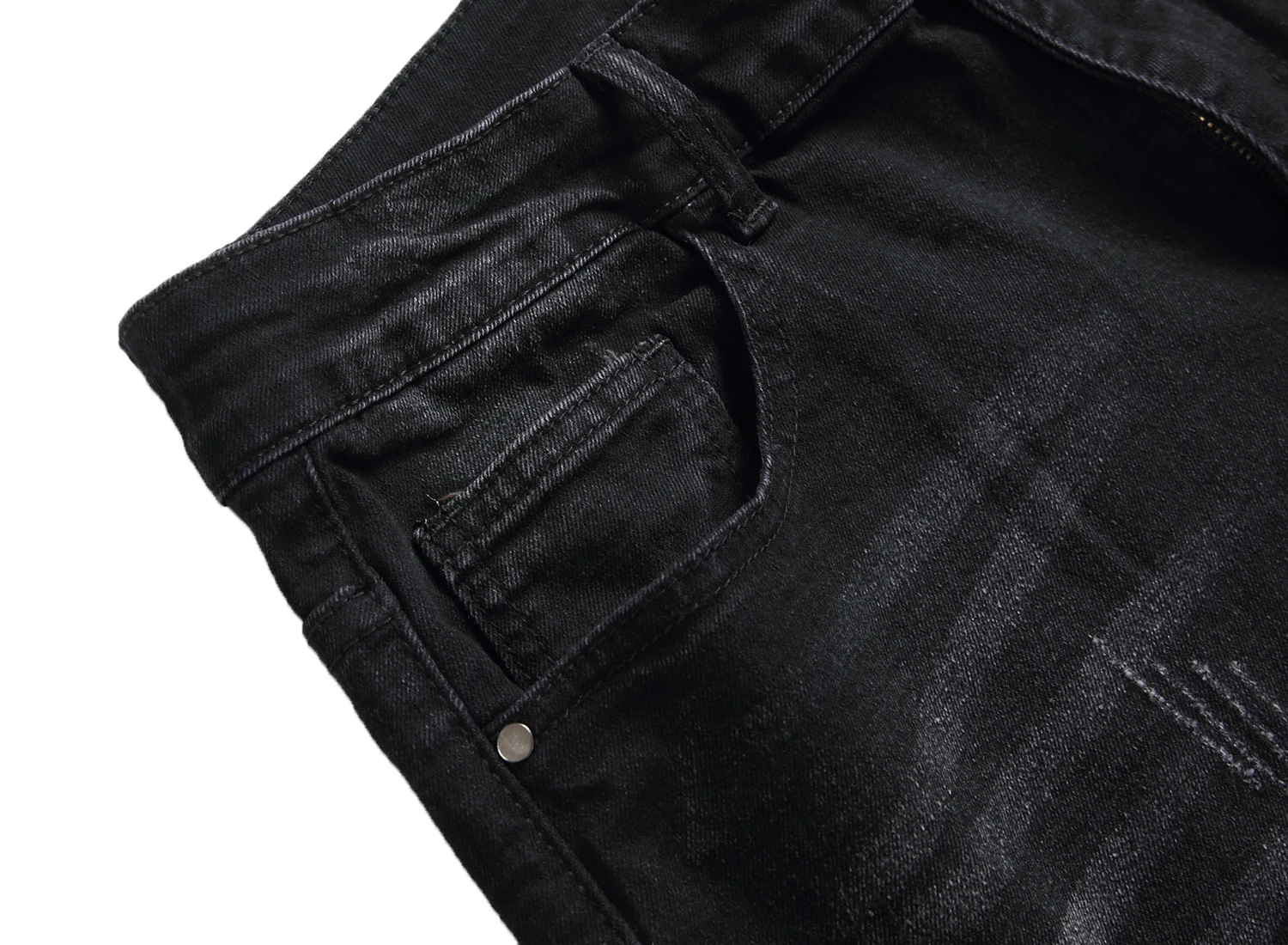 Men's Black Fashion Ripped Jeans, Classic Purple Ripped Slim Fit Jeans 517 - Image 5