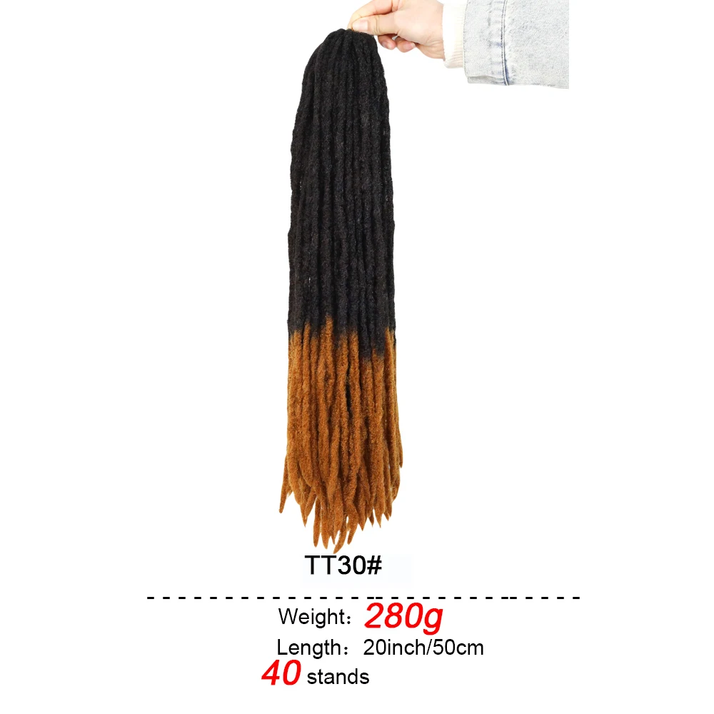 20inch Soft Dreadlocks Straight Crochet Hair Braids Synthetic Hair Extensions Kanekalon Fiber Faux Pro Braiding For Black Women - Image 8