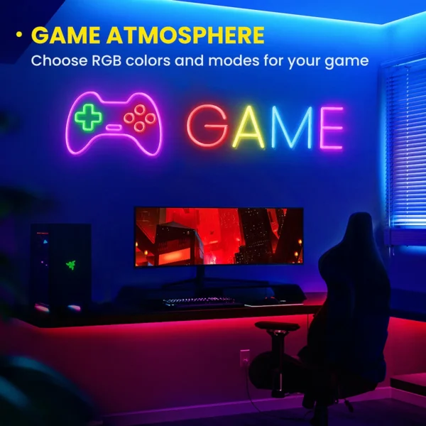 Neon LED Rope Lights,  LED Lights For Bedroom Flexible LED Light Strip With Remote And APP Control RGB Lighting Strip - Image 2