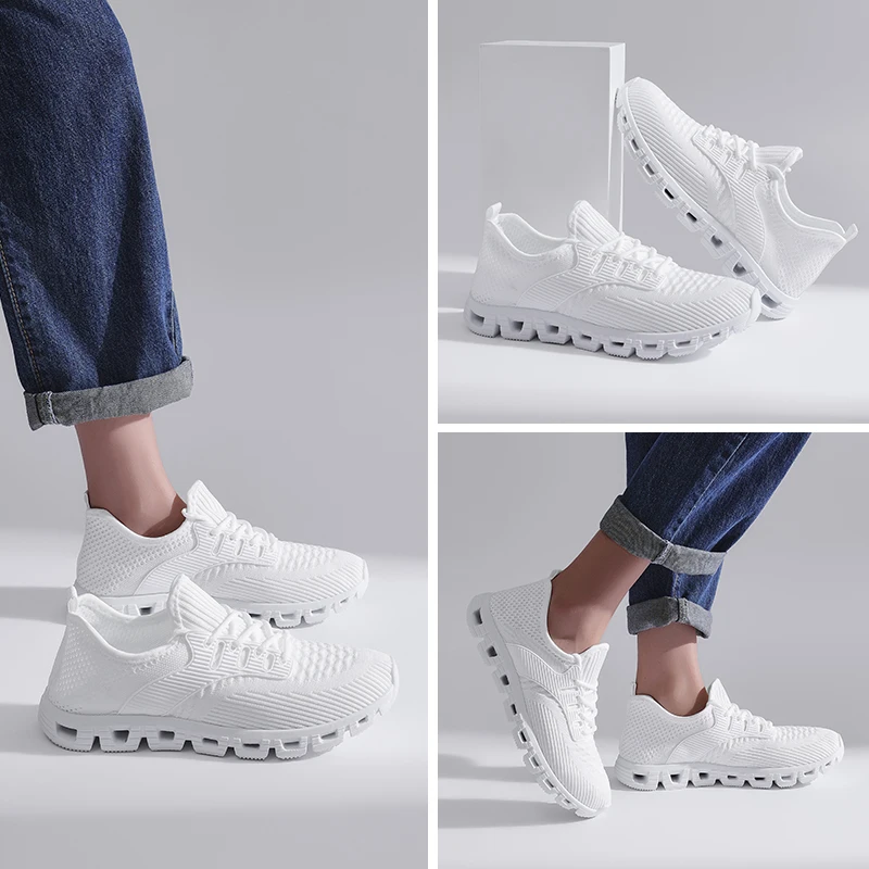 Unisex Breathable Mesh Running Shoes w/Comfort Cushion & Wide Size, Low-Top Sneakers for Jogging/Casual Sports - Durable Comfort - Image 3