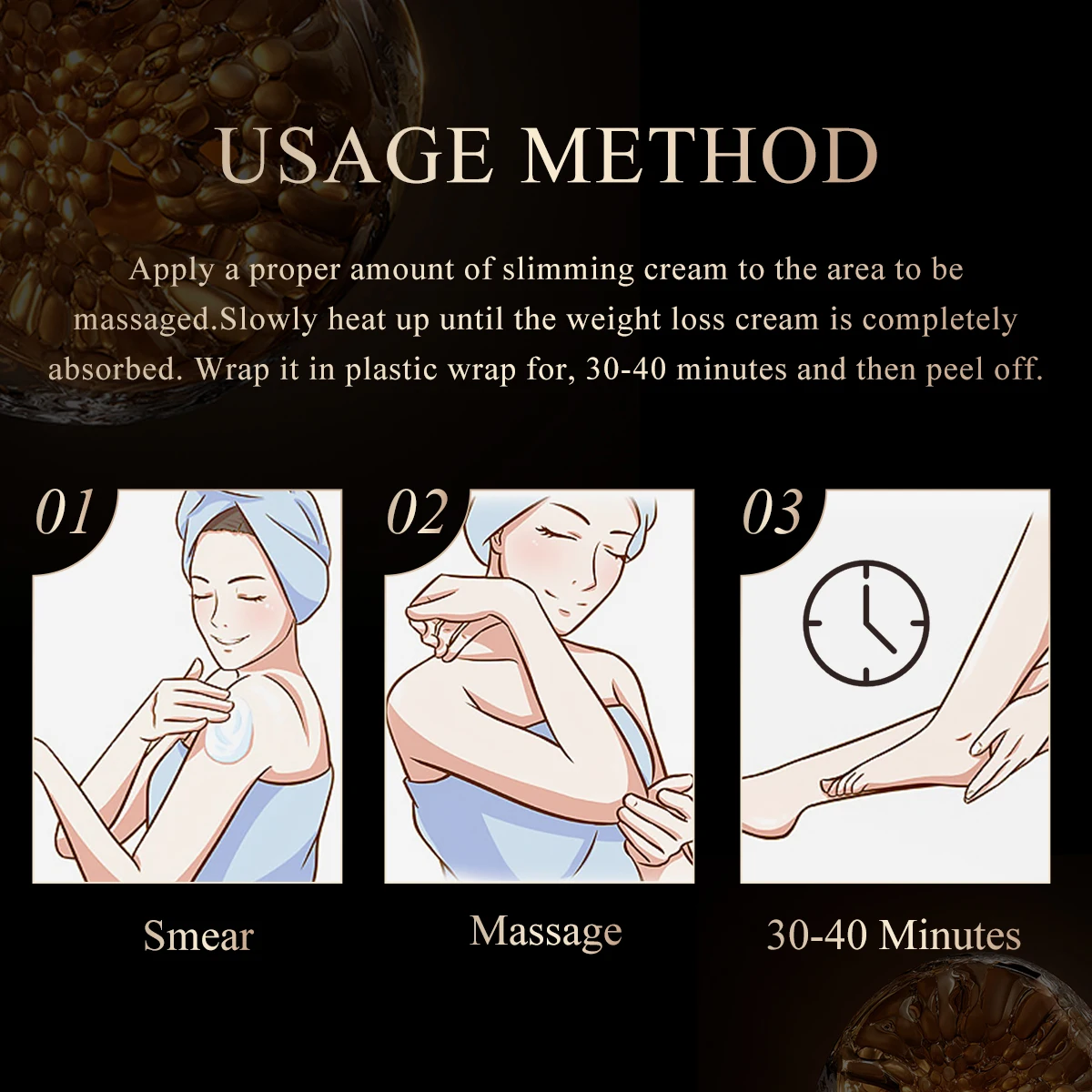 3PCS Hyaluronic Acid Ginseng Slimming Cream Reduce Cellulite Lose Weight Burning Fat Slimming Cream Health Care Burning Creams - Image 6