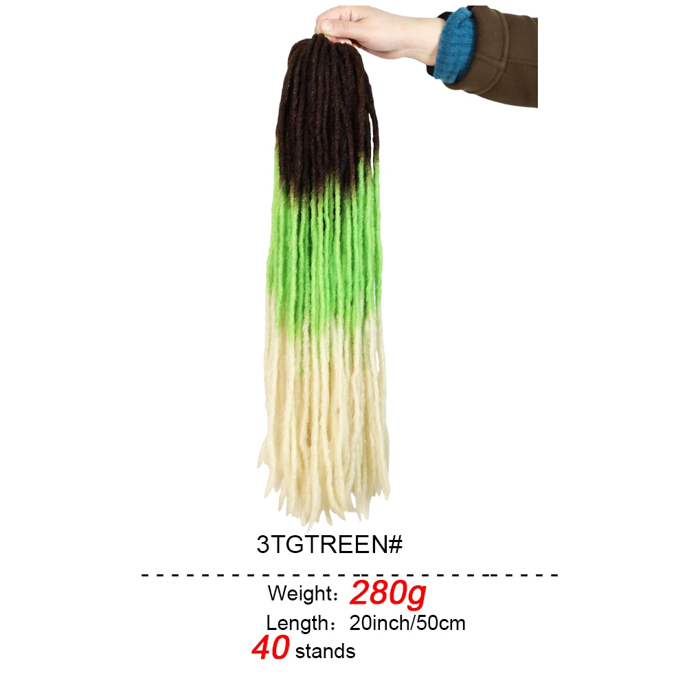 20inch Soft Dreadlocks Straight Crochet Hair Braids Synthetic Hair Extensions Kanekalon Fiber Faux Pro Braiding For Black Women - Image 12