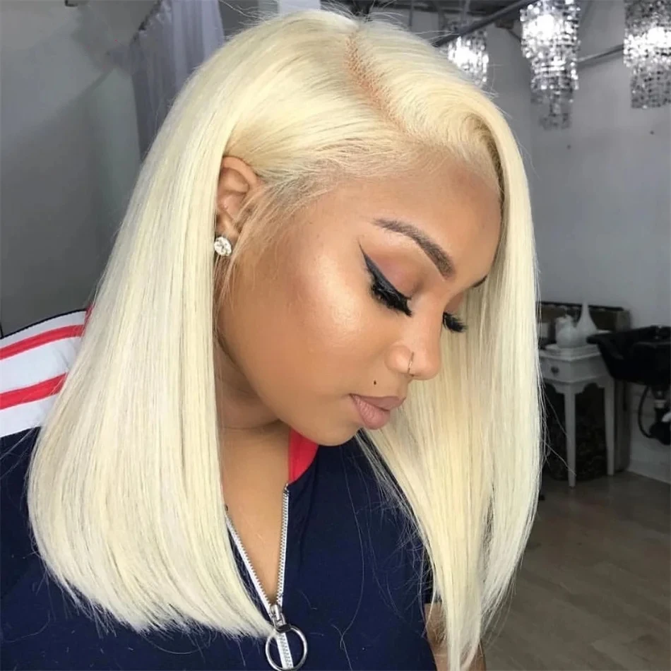 GluelessGinger Short Bob Human Hair Wigs 12 Inch #350 Orange Straight 13x4 Lace Frontal Wig for Women Brazilian Hair Colored Wig - Image 8