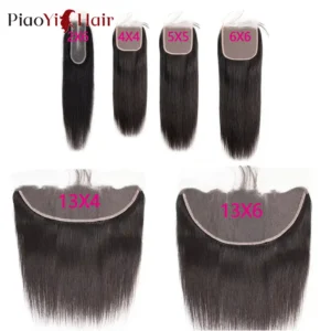 Straight 13x6 13X4 HD Lace Frontal Brazilian Human Hair Preplucked 4x4 5x5 6x6 Transparent Lace 2x6 Hd Lace Closure Human Hair