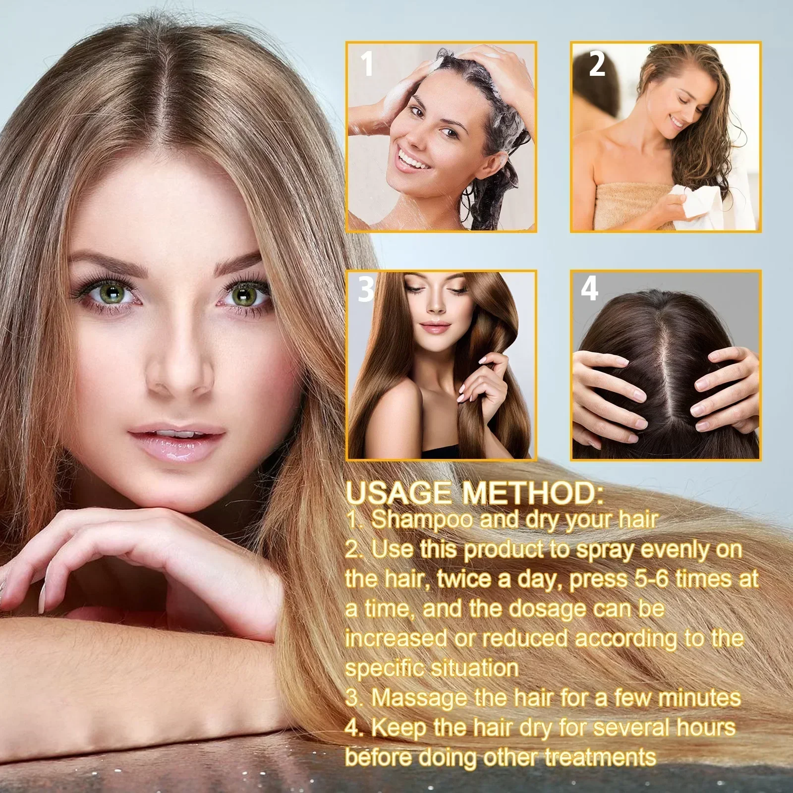 EELHOE Biotin Hair Spray Repair Baldness Scalp Treatment Dense Hair Growth Strengthening Hair Fast Growth Serum 30ml - Image 5