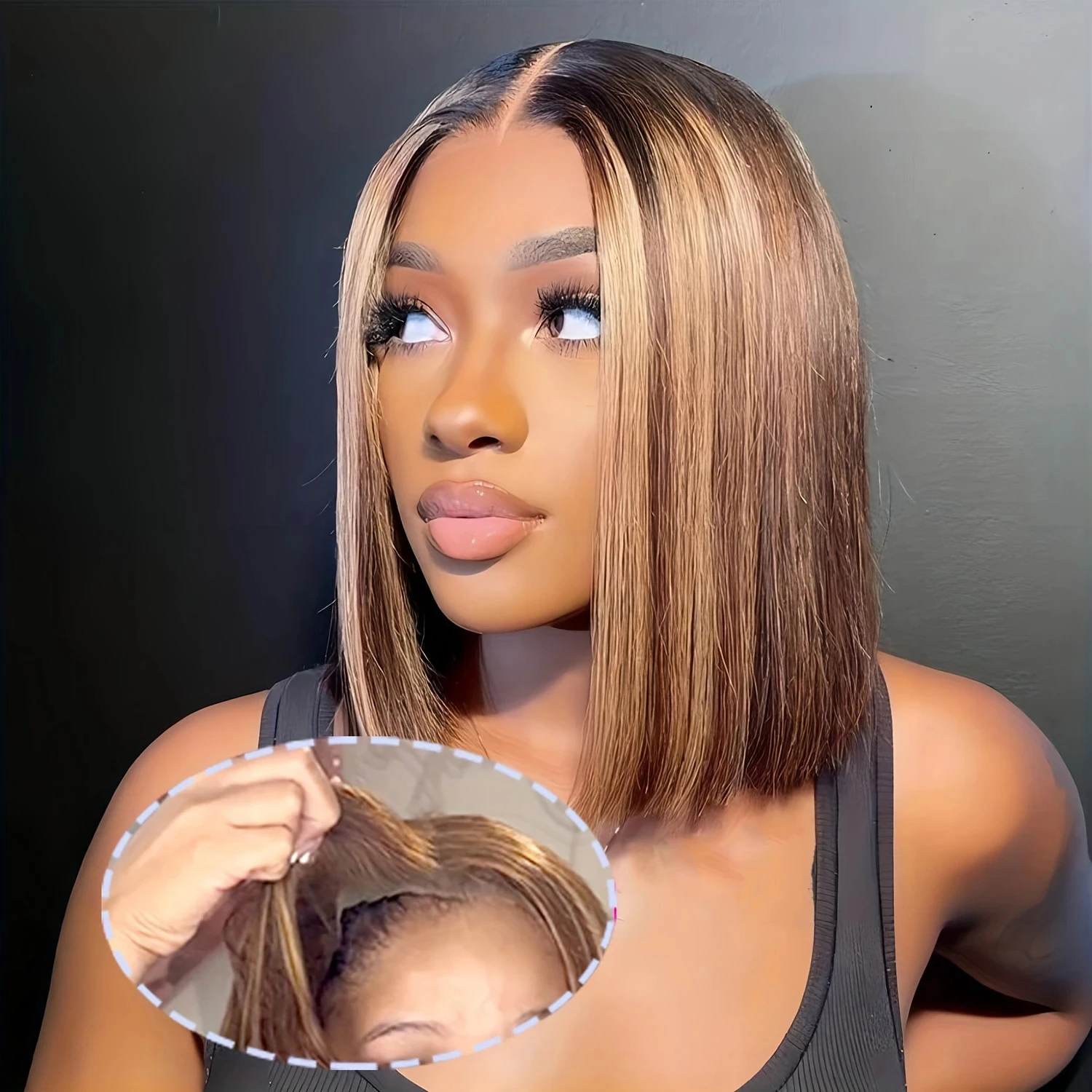 GluelessGinger Short Bob Human Hair Wigs 12 Inch #350 Orange Straight 13x4 Lace Frontal Wig for Women Brazilian Hair Colored Wig - Image 10