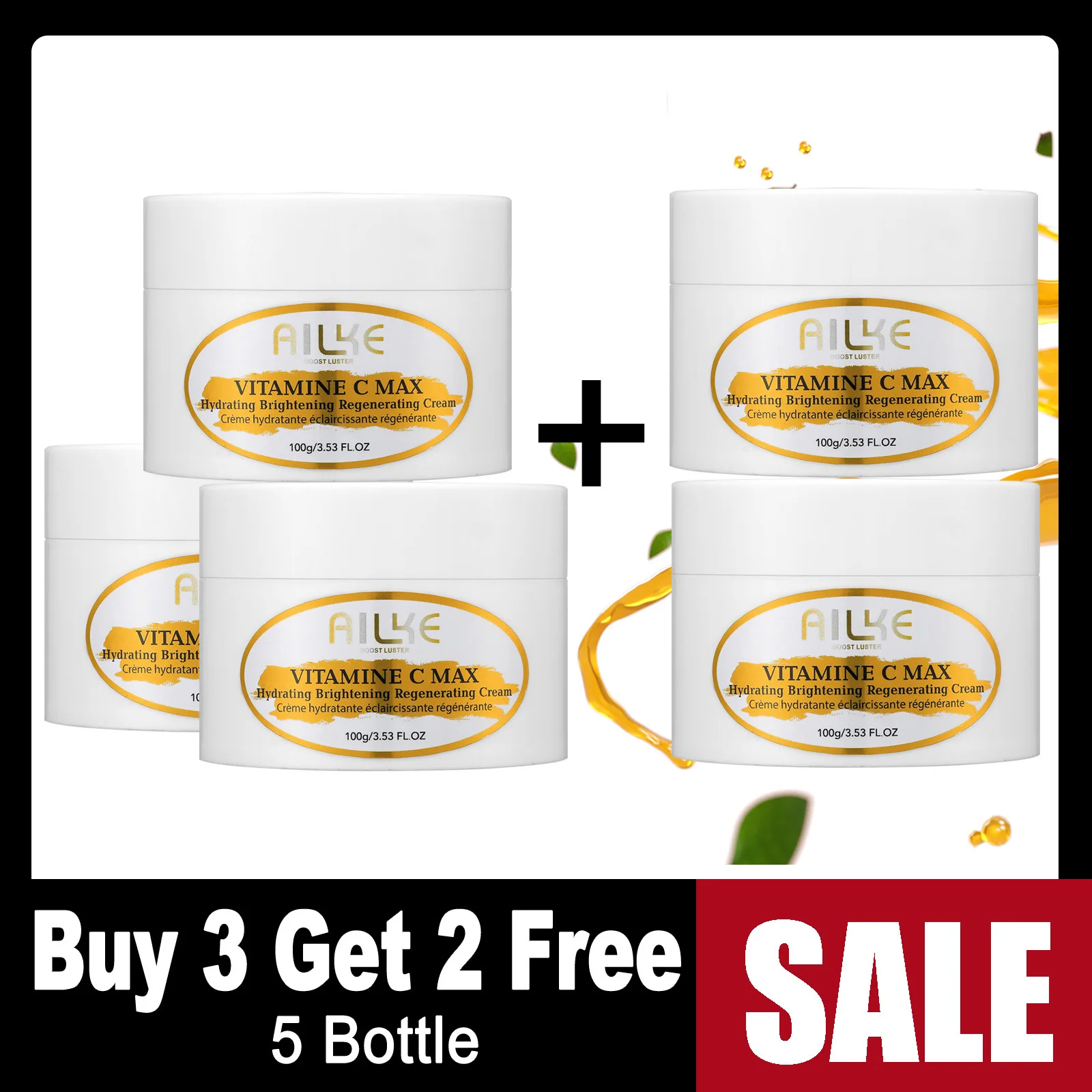 AILKE Vitamin C Skin Care Set, with Lightening Body Lotion, Even Skin Tone Face Cream, Whitening Serum, Brightening Soap - Image 9