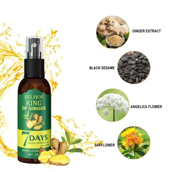 Antiloss Ginger Hair Growth Essential Oil Hair Regrowth Serum Fast Growth Prevent Baldness Treatment Alopecia Hair Care Product - Image 5